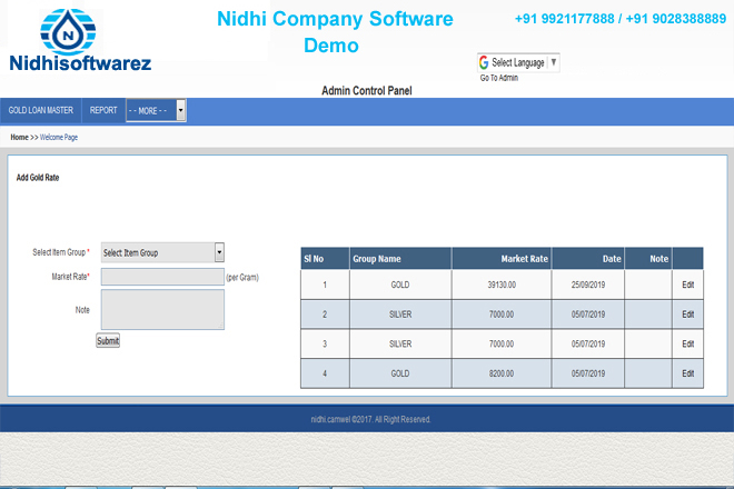 nidhi company software